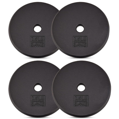Yes4All Standard 1" Cast Iron Weight Plate - Ideal for Strength Training - Multiple Weight: 5LB to 25LB (Single & Set of 4)