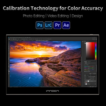 INNOCN 15.6" Portable Monitor OLED Touch Second Screen for Photo Editing with 4K, 100% DCI-P3, 100000:1, 10Bits, USB C External Monitor for Laptop,PC, Phone,Consoles, Brown, PU15 Pre C6