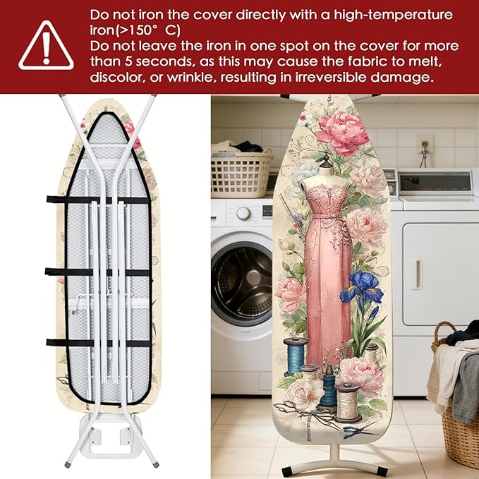 Nuxovilar Ironing Board Cover Needle Cotton 15x54 Inches | Ironing Board Cover