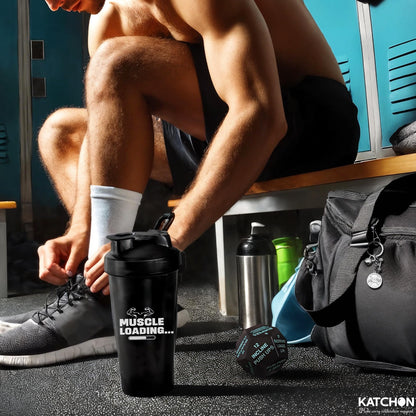 KatchOn, Fitness Gift Set – Pack of 4 | Gym Accessories for Men, with Exercise Dice | Valentine Gifts for Him | Workout Gifts for Men, Pre Workout Shaker, Dice and Dumble Keychains