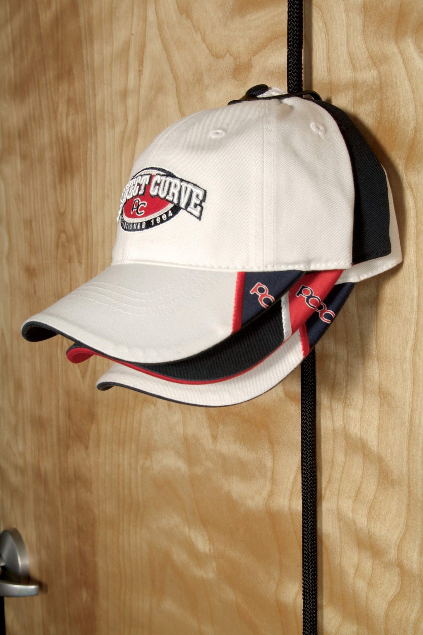 Perfect Curve Cap Rack System 36 – Baseball Cap Organizer (12 clips hold up to 36 caps,Black)