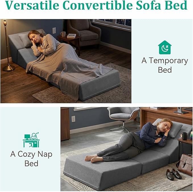 Fold Out Chair Bed, Folding Sofa Bed, 3 in 1 Convertible Sleeper Chair Bed