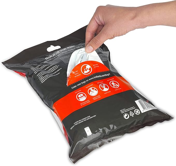 Brabantia PerfectFit Trash Bags Thick Plastic Trash Can Liners
