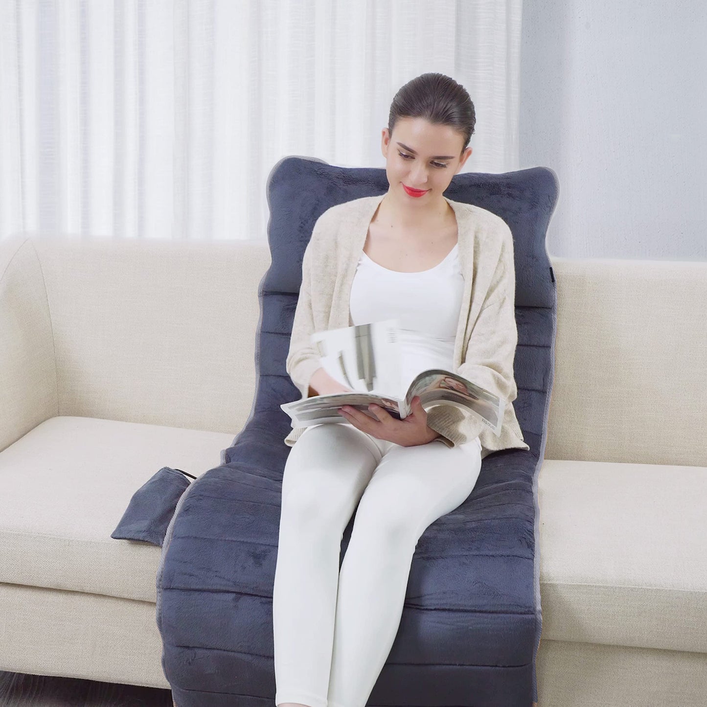 Snailax Memory Foam Full Body Massage Mat with Heat, Back Massager with 10 Vibration Motors, 6 Heating Pads, Massage Chair Pad for Neck, Back, Waist, Legs