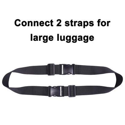 Wisdompro 2 Pcs Add a Bag Luggage Strap, Heavy Duty Adjustable Suitcase Belt Travel Attachment Travel Accessories for Connecting Your Luggage Together - Black