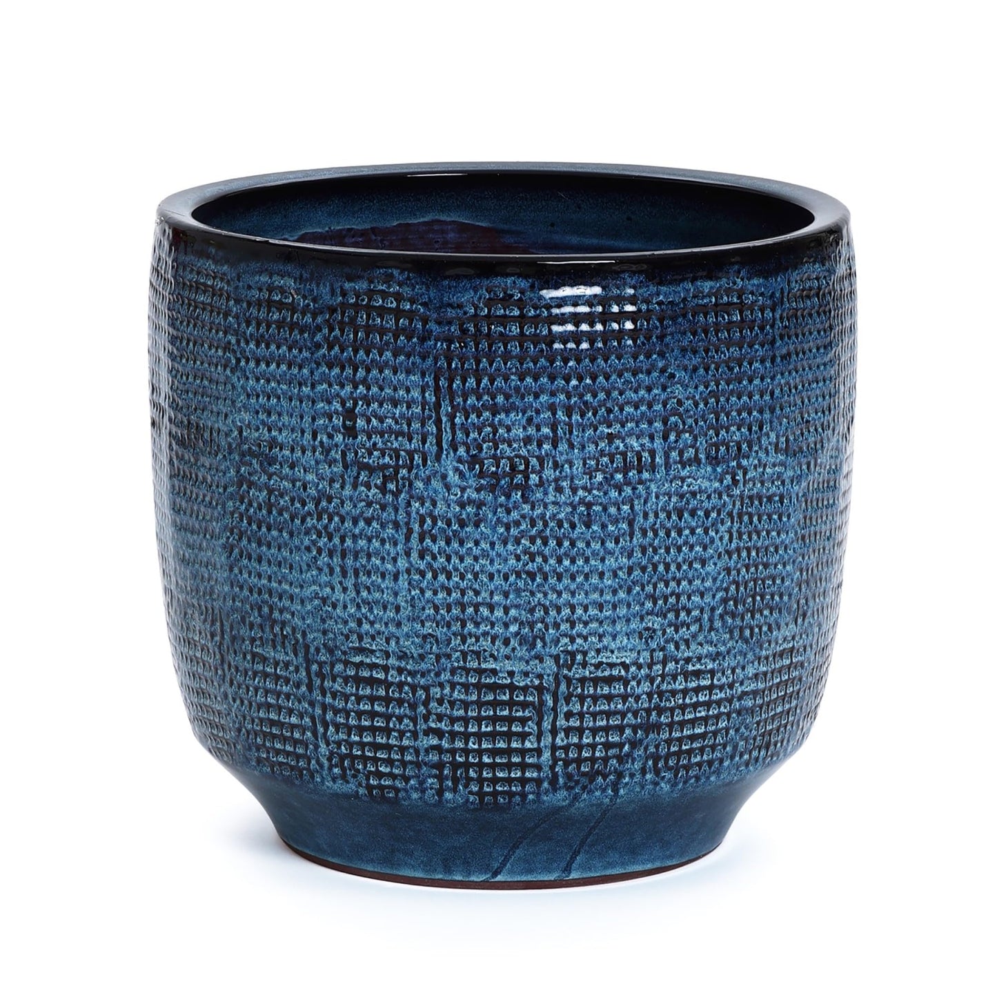 LuxenHome 15.75" Dia Large Ceramic Pots for Plants, Teal Blue Glazed Planters for Outdoor Plants, Round Indoor Flower Pots with Drainage Hole and Rubber Plug for Home Garden Patio