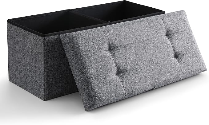 Storage Ottoman Bench Foldable Seat Footrest Shoe Bench End of Bed Storage