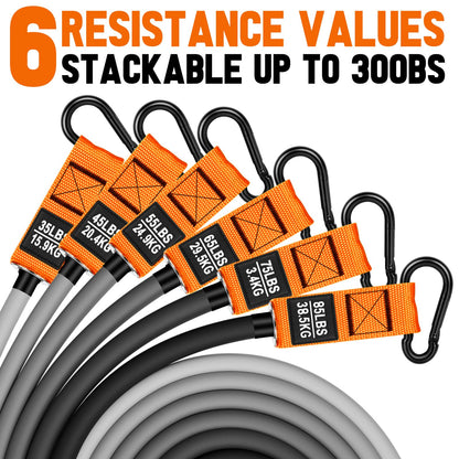 Heavy Resistance Bands for Working Out, 300lbs/360lb/420lb Exercise Bands Workout Bands with Handles, Door Anchor, Ankle Straps, Home Gym Workout Equipment for Men Fitness Strength Training Stretching