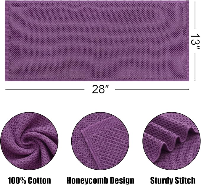 Kitinjoy 100% Cotton Waffle Weave Kitchen Hand Towels