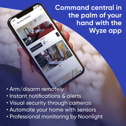 Wyze Home Security Core Kit: Hub, Keypad, Motion Sensor, Entry Sensors (x2); Compatible w/ Wyze Cam, Leak & Climate Sensors; 3 Mo. of 24/7 Professional Monitoring Service Incl., Subscription Required