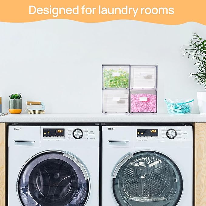 Vtopmart 2 Pack Dryer Sheet Holder and Laundry Pods Container, Scent Booster