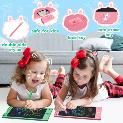 FLUESTON LCD Writing Tablet for Kids,Drawing Tablet for Boys Girls 3 4 5 6 7 8 year, 8.8 Inch 3pcs in 1 Pack Drawing Pad Toy Christmas Gifts for Toddler, Educational Doodle Board Cute Dinosaur Unicorn
