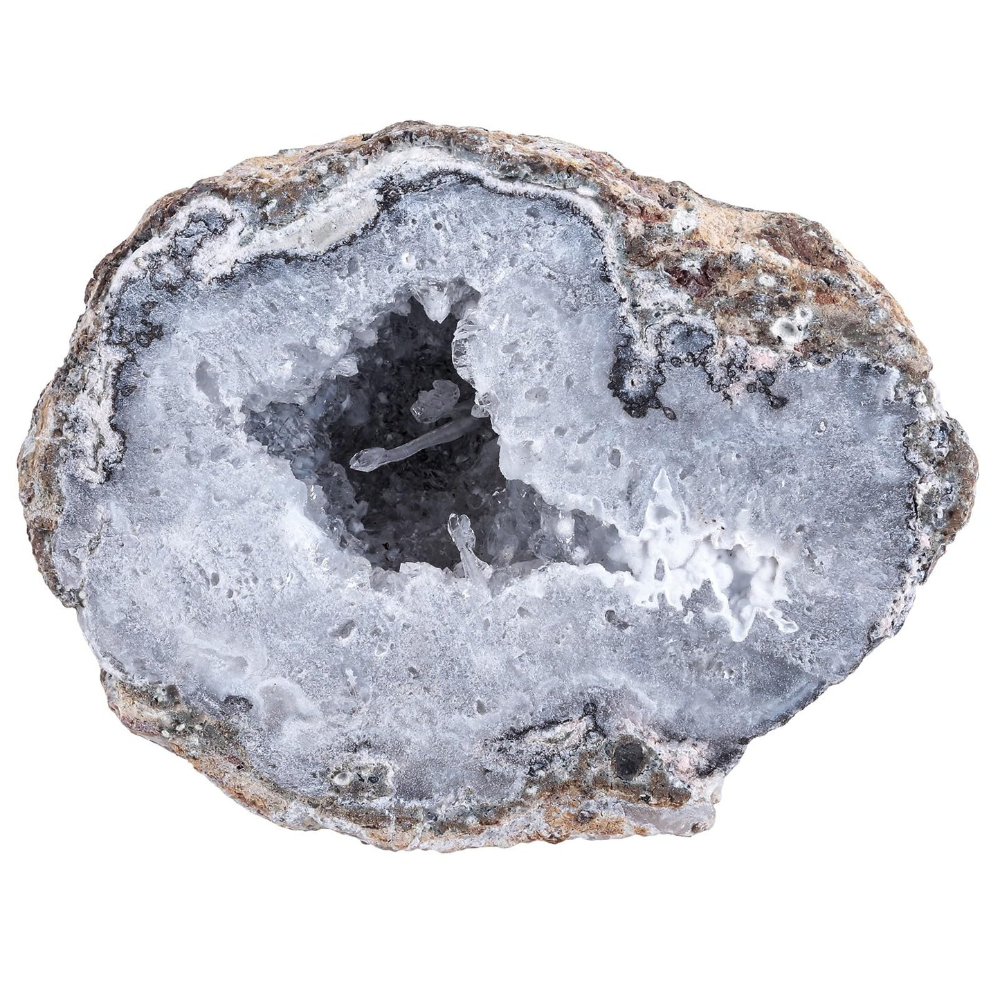 mookaitedecor 0.22-0.44 LB Natural Agate Geode Crystal Cluster Druzy, Irregular Quartz Geode Stone Collection Mineral Specimen Home Office Decor