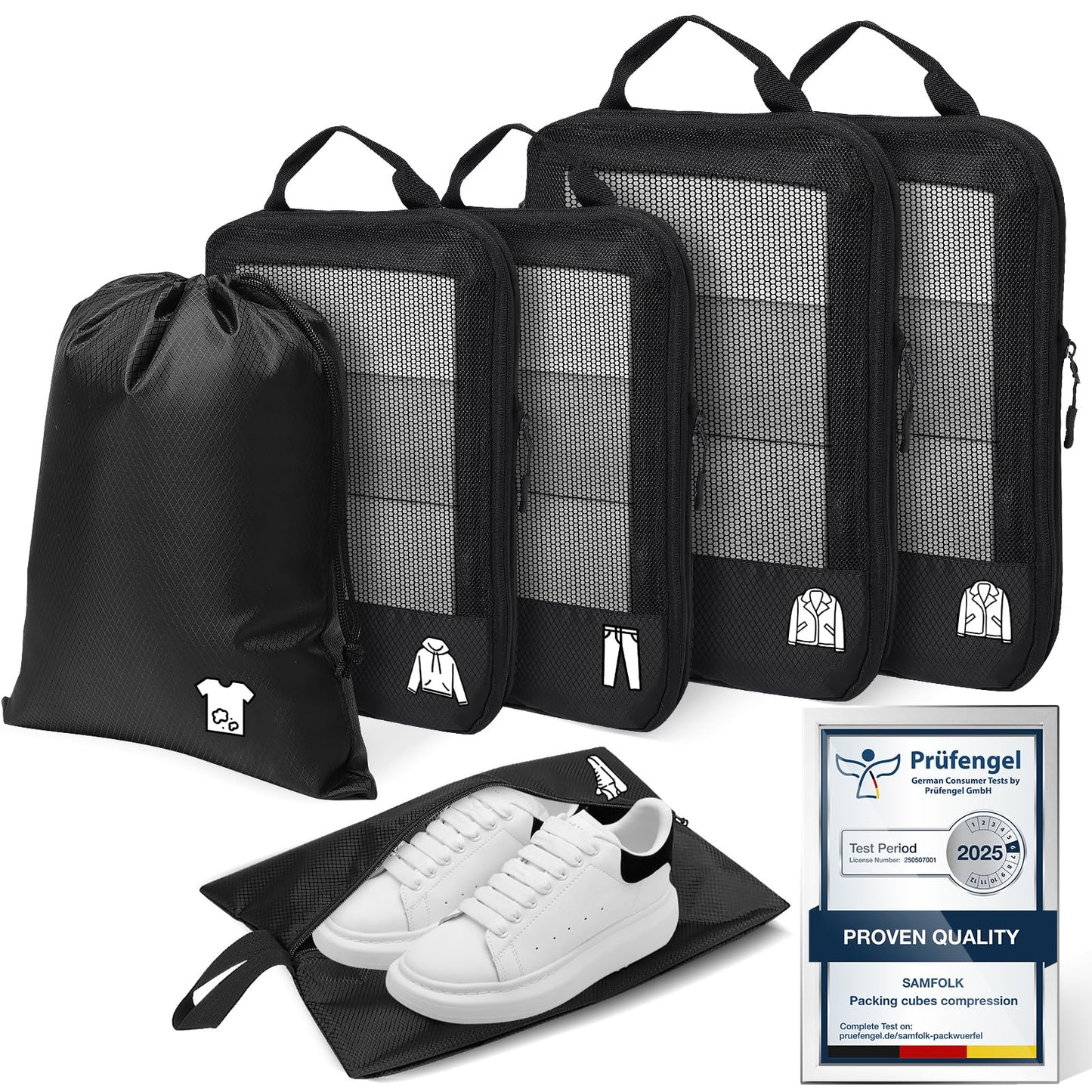 Compression Packing Cubes for Travel, Lightweight 6 Set Bags Cruise Must Haves for Luggage Carry On Suitcase and Clothes Organizer, Durable Vacation Essentials and Accessories Gifts for Women and Men