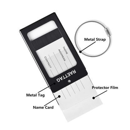 WeBravery Luggage Tags Metal Suitcase Tags Travel Bag ID Identifier Luggage Tag (Black 6-Pack)