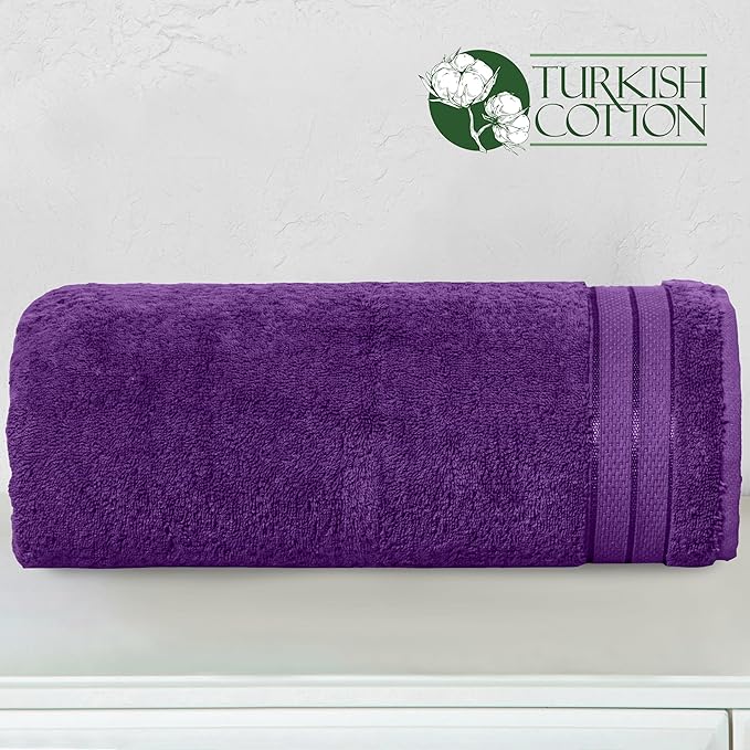 Elegant Comfort Three Line Popcorn Extra Large Luxury Bath Towel