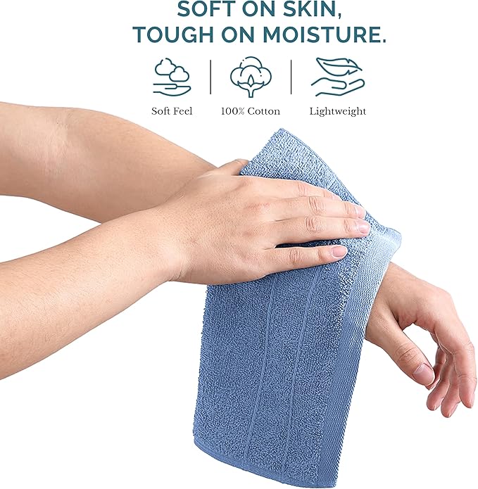 Casa Platino Blue Wash Cloths