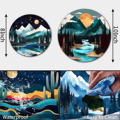 Tucocoo Desert Night Burner Covers for Electric Gas Stove Burners,8 Inches and 10 Inches,Morning Stars Landscape Electric Stove Burner Covers,Round,Range,Cooktop,Set of 4 Decorative Kitchen Decor