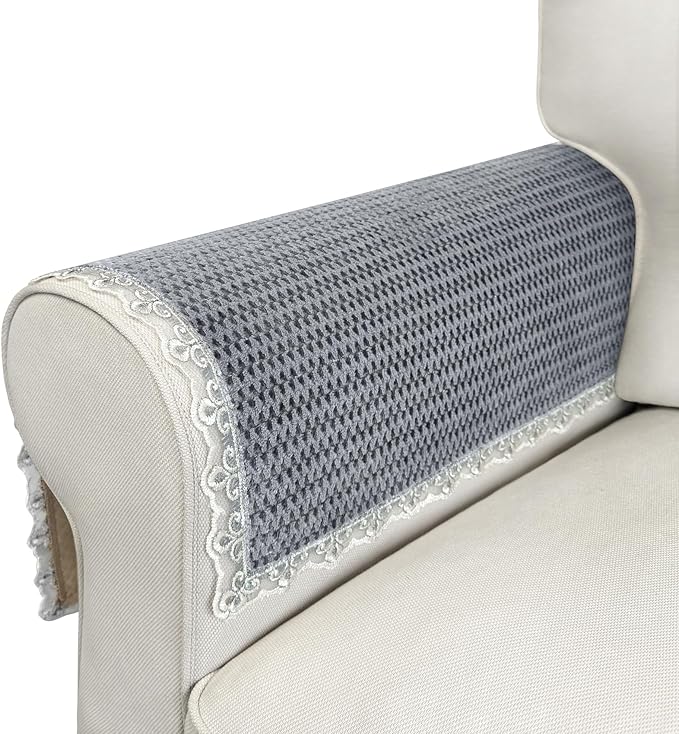 Velvet Couch Arm Covers, Headrest/Backrest Cover, Seat Slipcover