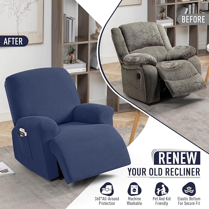 TAOCOCO Oversized Recliner Chair Covers, 1 Seater Streach Recliner Covers Soft