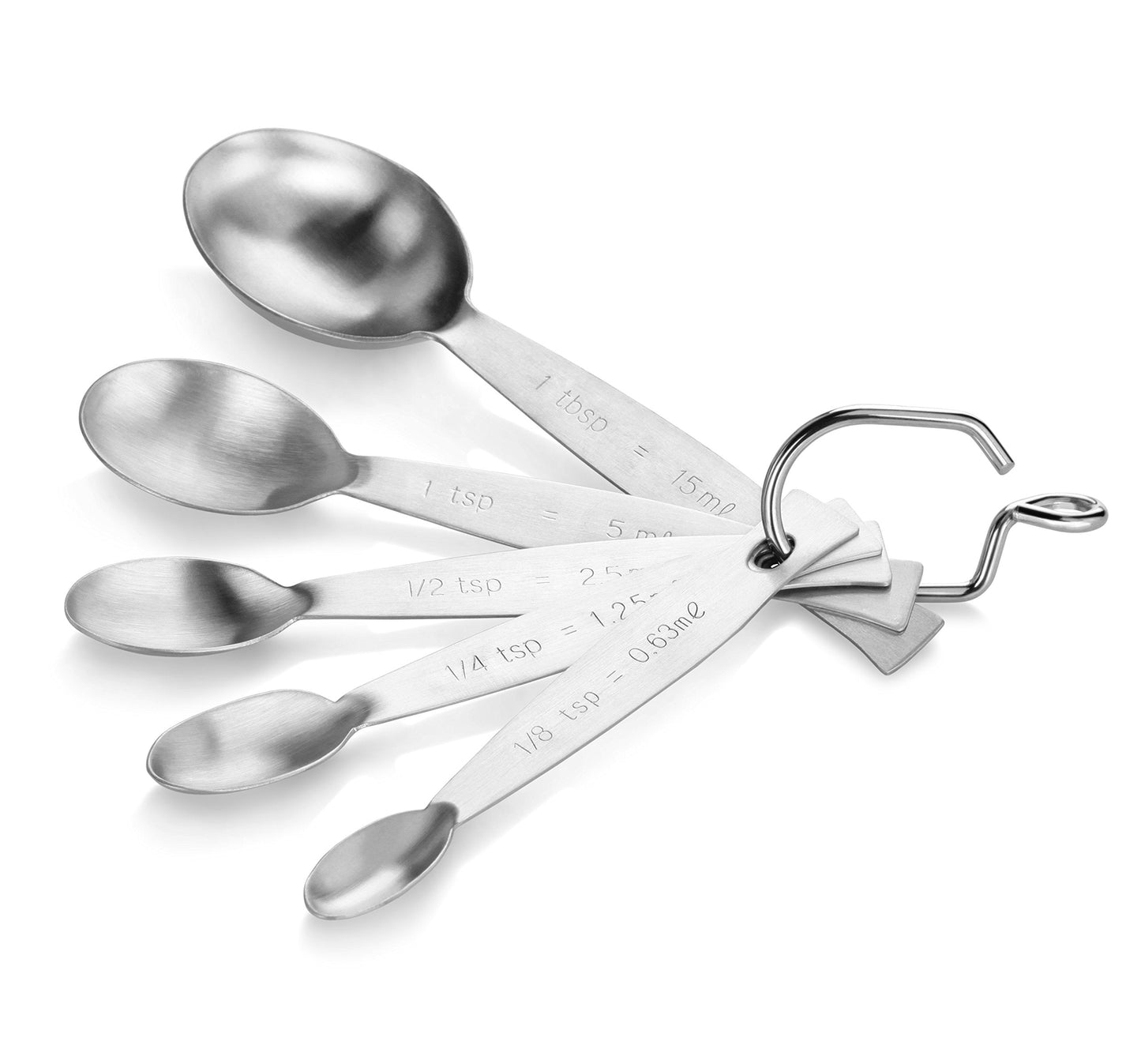 New Star Foodservice 18/8 Stainless Steel Measuring Spoons Set of 5, Silver