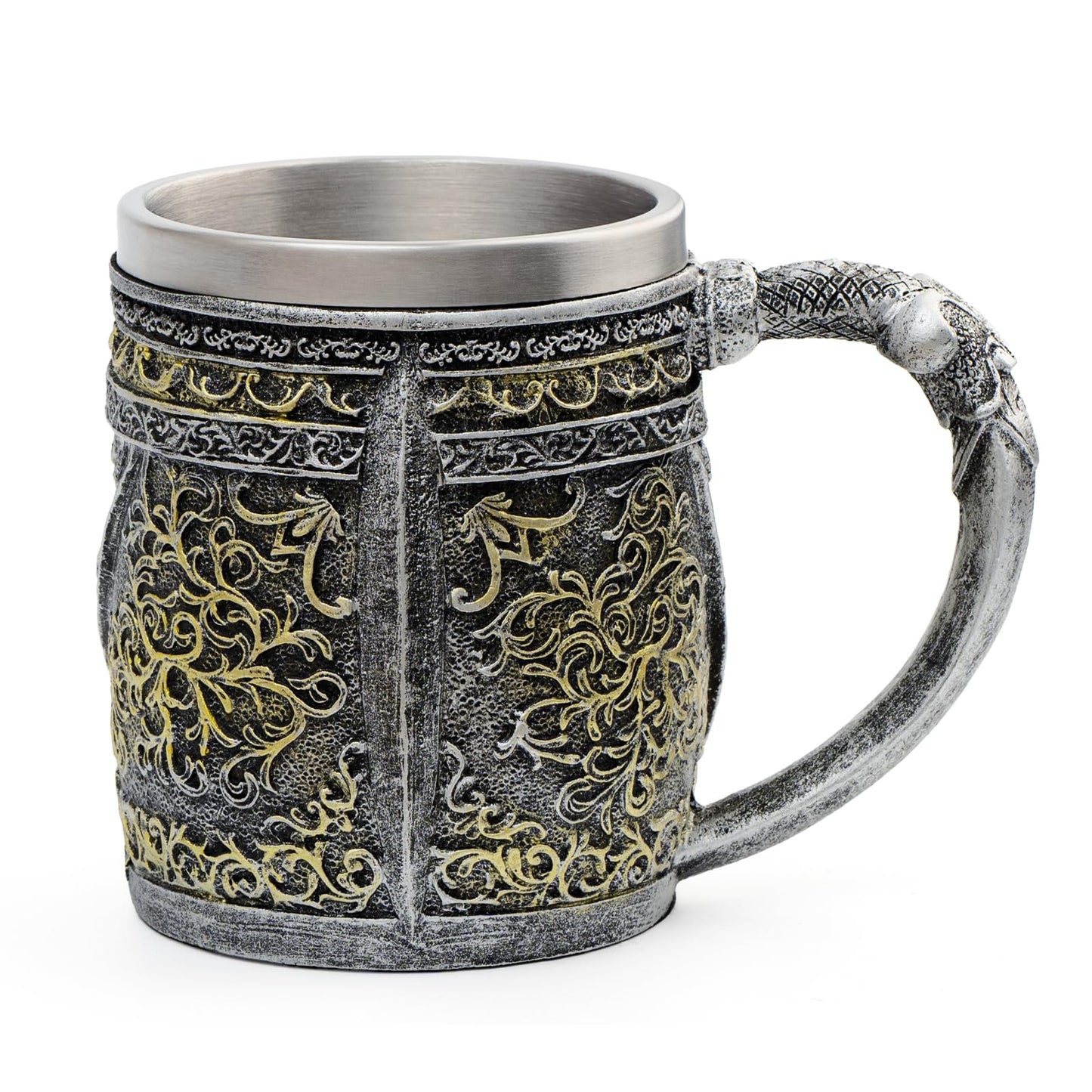 CHICVITA Viking Stainless Steel Skull Coffee Mug Viking Skull Beer Mugs Gift for Men Father's Day Gifts