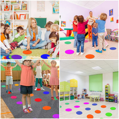 SIFENYU Poly Spots for Gym Floor 4.72inch 6inch 9 inch Poly Spot Markers, 60 Pcs Rubber Floor Dots Non Slip Flat Cones for Sports Soccer PE Training, Dance, Classroom Activities
