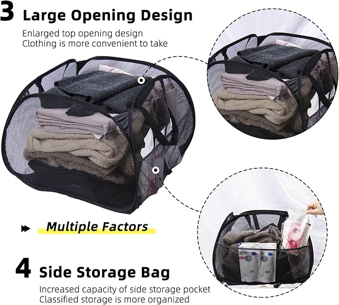 Collapsible Laundry Basket, 90L Foldable Pop-up Laundry Hamper