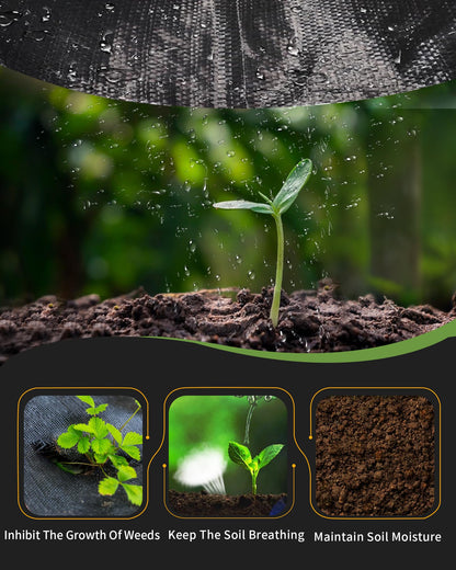 Pterying 6.5ftx300ft Weed Barrier Landscape Fabric Heavy Duty, Premium 3oz Garden Geotextile Fabric, Outdoor Weed Blocker Fabric, for Driveway Mats, Erosion Control, Ground Cover Weed Barrier