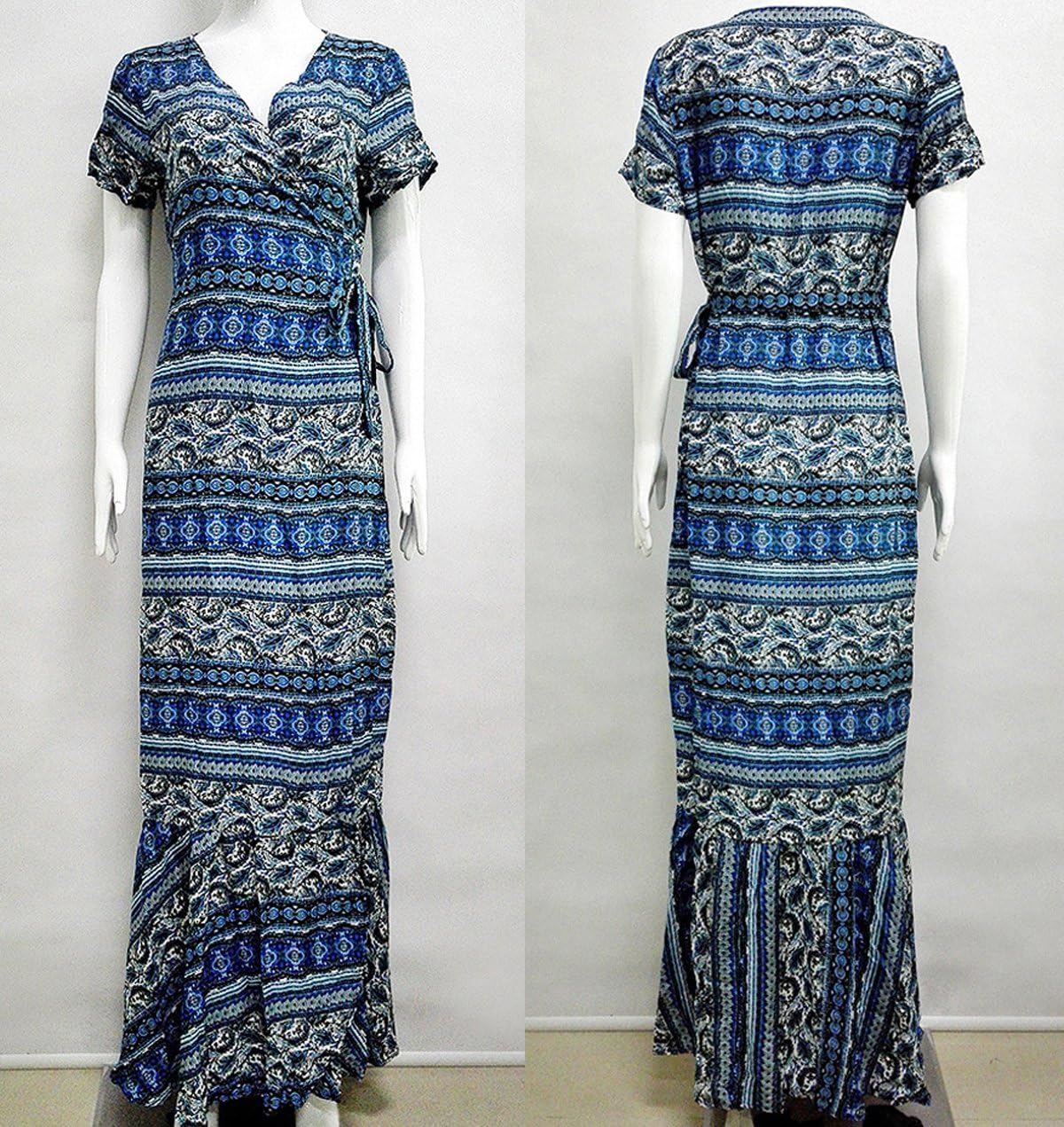 R.Vivimos Womens Summer Long Sleeve Cardigan Sexy Maxi Dresses