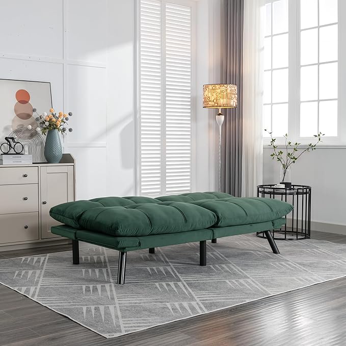 GDFStudio Hayezc Loveseat Sofa, Convertible Sofa Bed, 2-in-1 Folding Modern