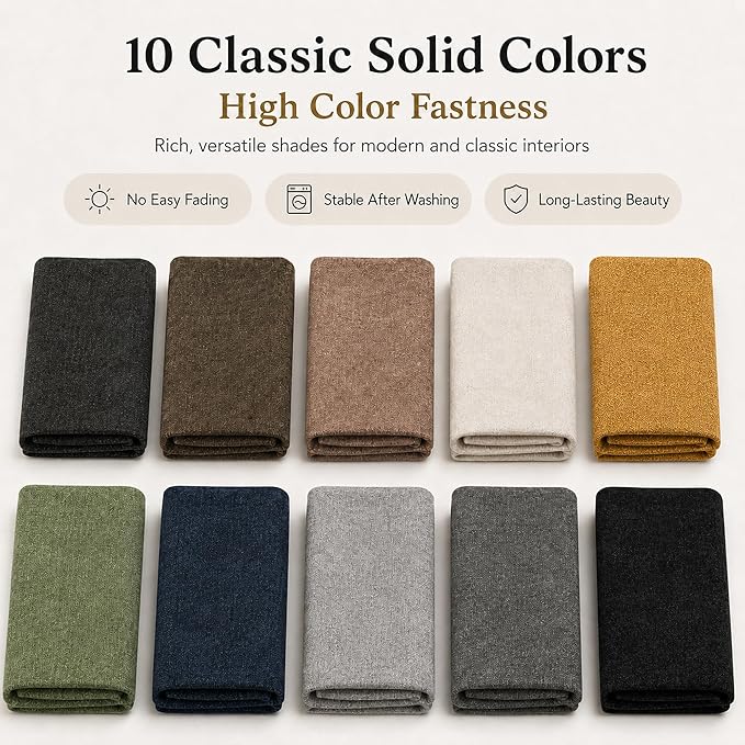 Mini Chenille Linen Blend Upholstery Fabric by the Yard, 57 Inch Wide Soft