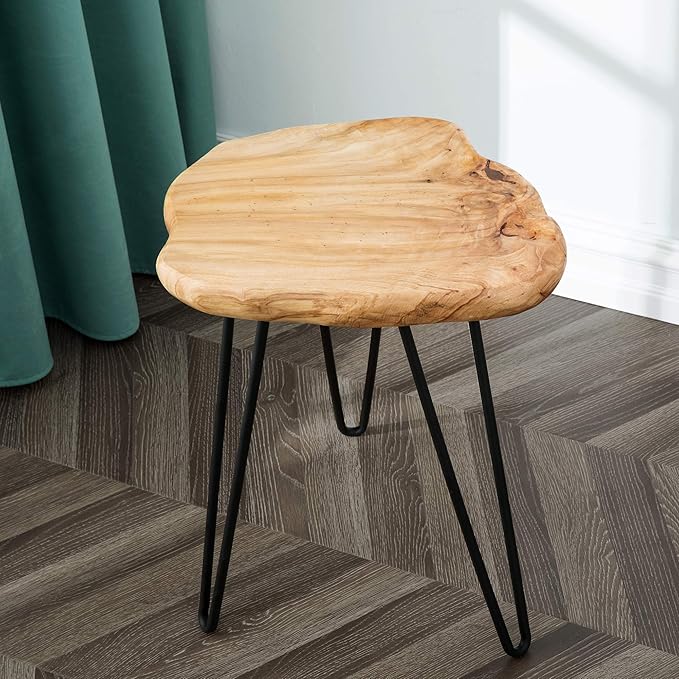 Greenage Cedar Roots Live Edge Side Table 12" x 13.5" x 17.4" Height Natural