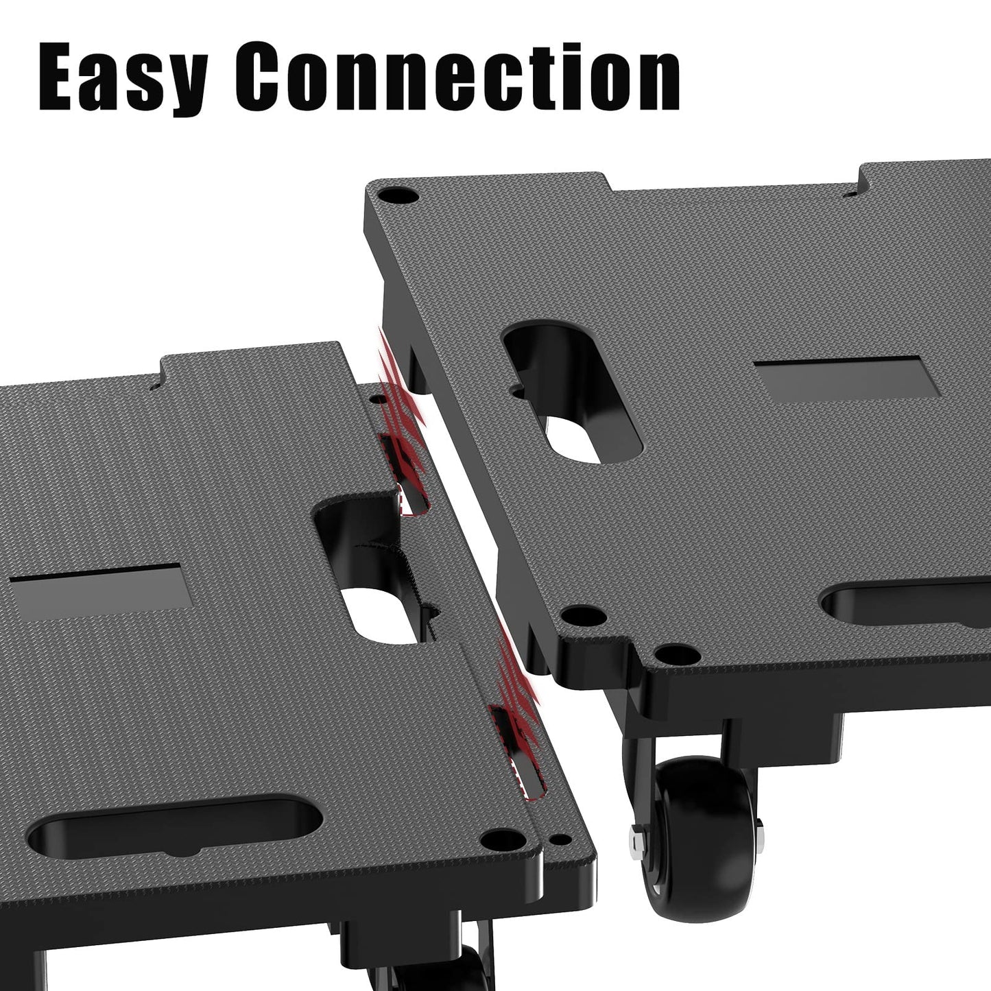SOLEJAZZ Moving Furniture Dolly Connectable, 200KG Capacity Piano Moving Dolly, Heavy Duty 4 Wheel Moving Cart for Moving Heavy Furniture, Black, 1 Pack