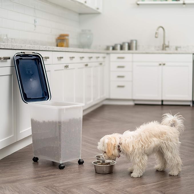 IRIS USA Airtight Dog Food Storage Container, Attachable Wheels,