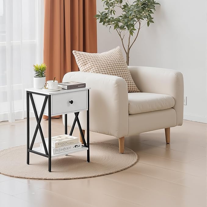 VECELO Nightstands Set of 2, Modern Bedside End Tables, Night Stands