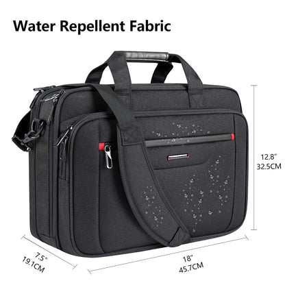 VANKEAN Laptop Briefcase Premium Laptop Case Fits 17.3 Inch Laptop Shoulder Bag Water-Repellent Messenger Bag for Men/Women Travel/Business/Black