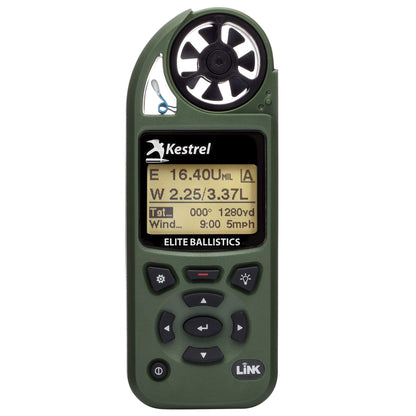 Kestrel Ballistics Elite Weather Meter with Applied Ballistics and Bluetooth Link, Olive Drab