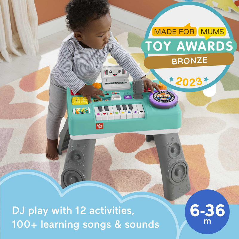 Fisher-Price Baby & Toddler Activity Table, Laugh & Learn Mix & Learn DJ Table, Musical Learning Toy with Lights & Sounds, GERMAN Version, HRB63