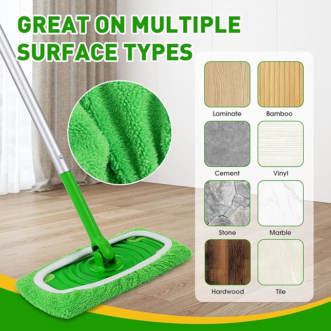 8Pcs Reusable Microfiber Mop Pads Compatible