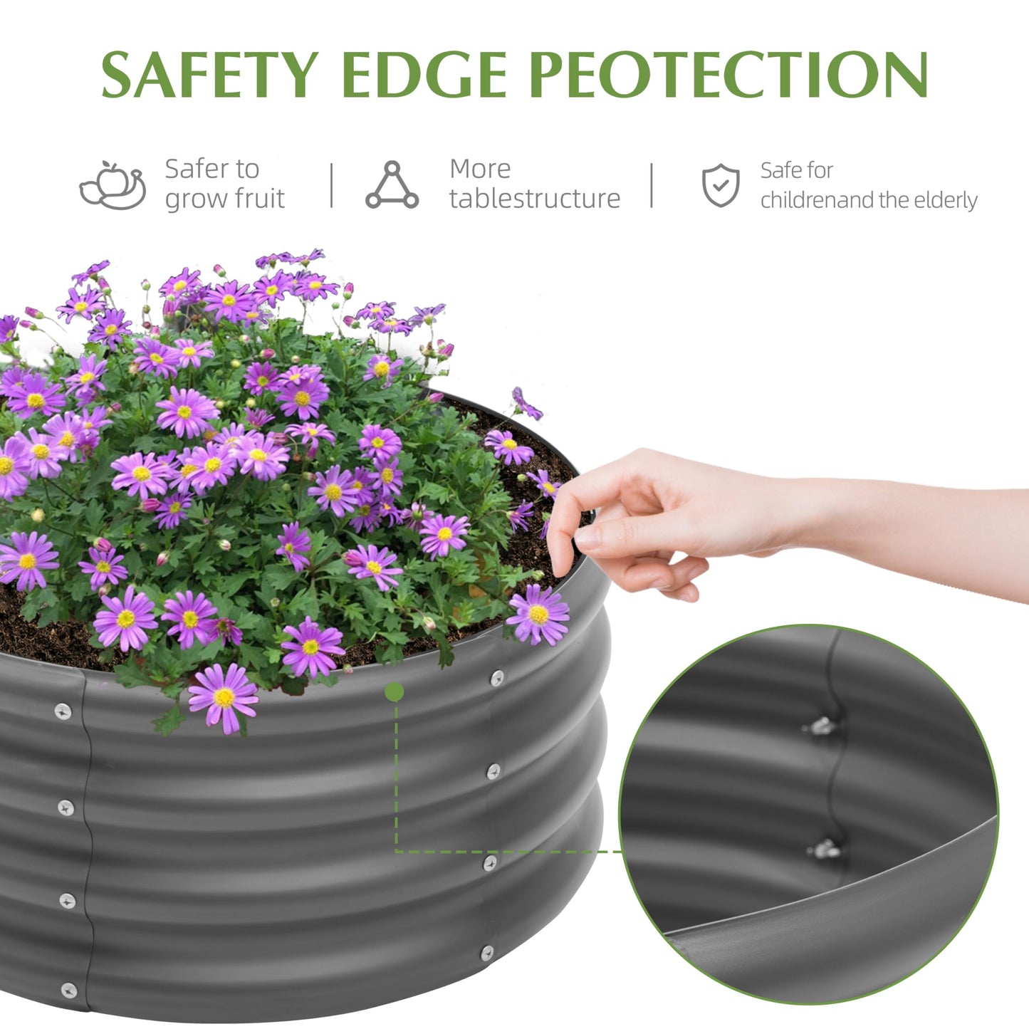 2-Pack 2x1ft Galvanized Raised Garden Bed, Outdoor Planter Bed, Metal Planter Box for Gardening and Planting