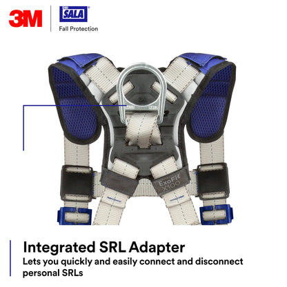 3M DBI-SALA ExoFit X100 Comfort Vest Safety Harness Fall Protection, OSHA, ANSI, General Purpose, 1 D-Ring, Tongue Buckle Leg Strap, Pass-through Chest Buckle, Zinc Plated Steel, 1401004, 2X