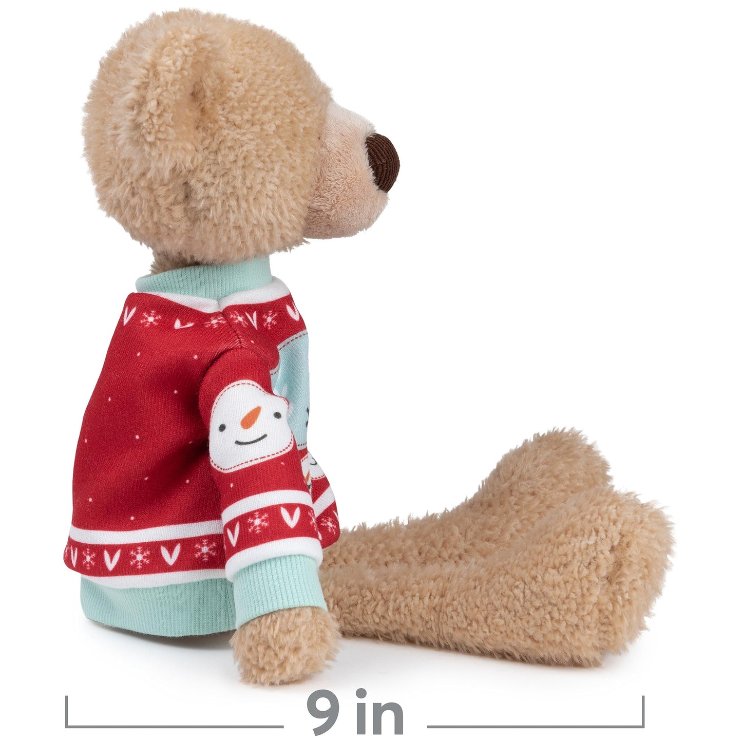 GUND Toothpick with Holiday Sweater, Classic Teddy Bear Stuffed Animal for Ages 1 and Up, Beige/Red/White, 15”
