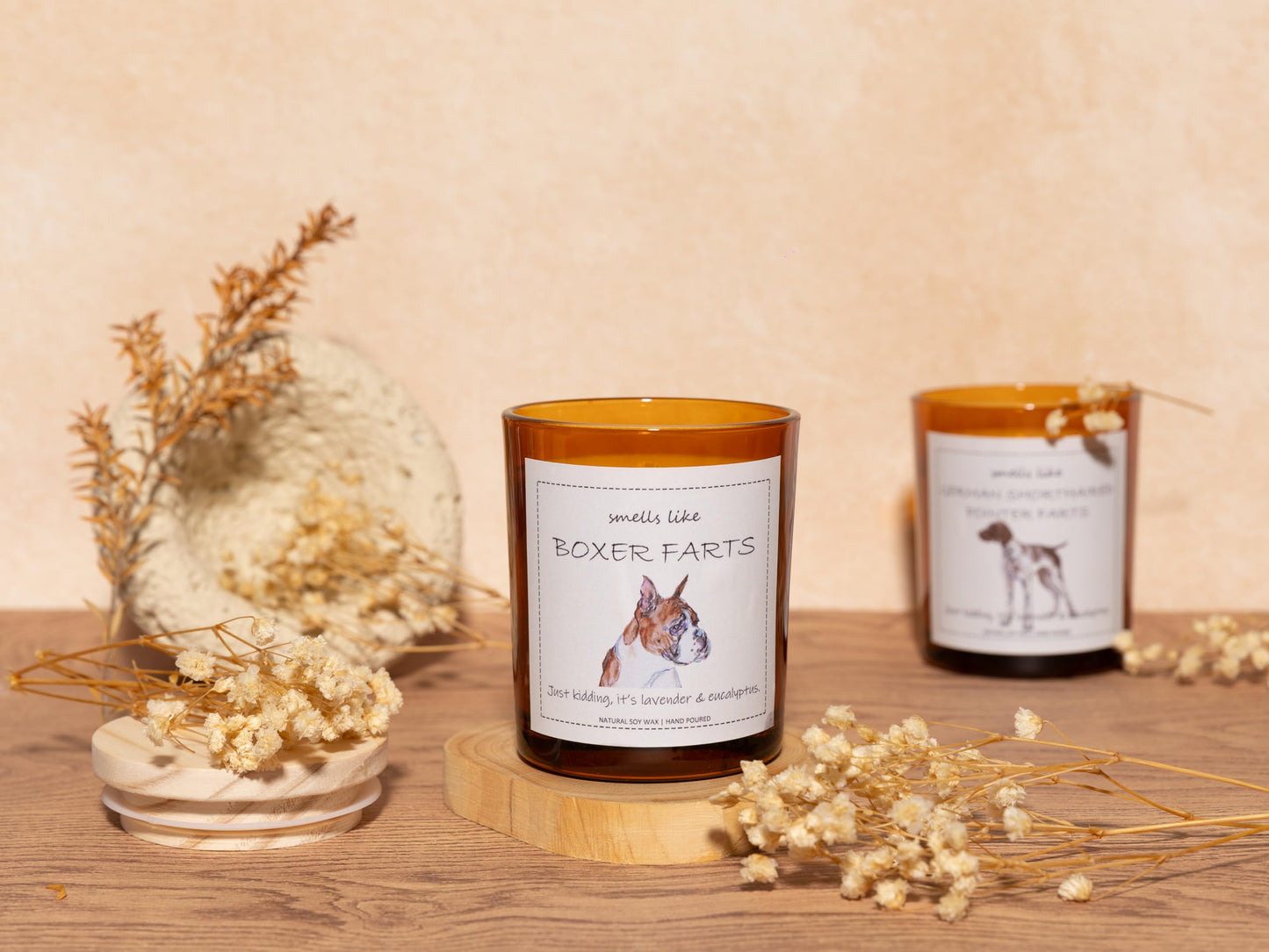 German Shorthaired Pointer Gifts, GSP Gift, Smells Like German Shorthaired Pointer Farts Candle - Lavender & Eucalyptus, Crafted by Natural Soy Wax & Natural Essential Oils