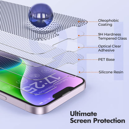 UNBREAKcable Shatterproof Tempered Glass Screen Protector for iPhone SE 2022/SE 2020, iPhone 8/7 [3-Pack] [99.99% HD Clear] [Easy Installation Frame] [9H Hardness][Bubble Free] for Apple 4.7''