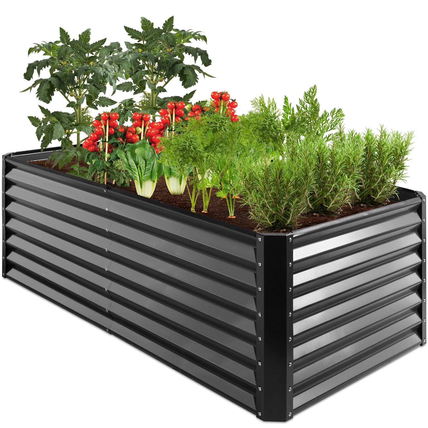 Best Choice Products 6x3x2ft Outdoor Metal Raised Garden Bed, Deep Root Box Planter for Vegetables, Flowers, Herbs, 269 Gallon Capacity, 100% Non Toxic Materials - Gray