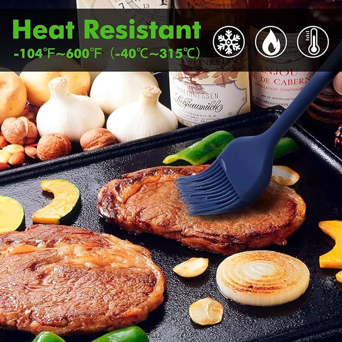 HOTEC 2 pieces Set Basting Brushes Silicone Heat Resistant Pastry Brushes
