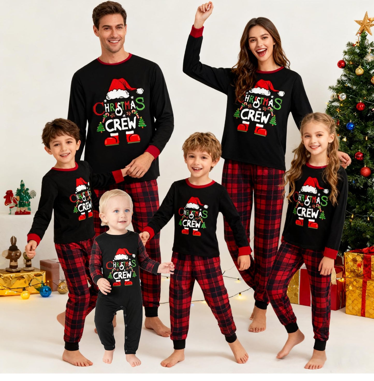 Awoscut Family Christmas Pajamas Matching Pajamas for Family, Xmas PJs Sets Holiday Sleepwear(#a-2, Mom, M)