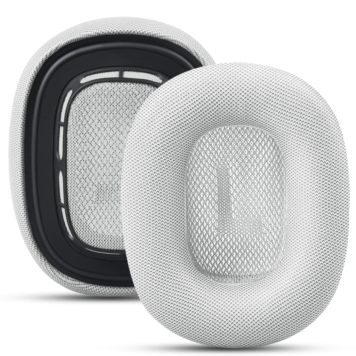 Premium Replacement Ear Cushions for Apple AirPods Max Headphone, Protein Leather Memory Foam Earpads (Leather-White)