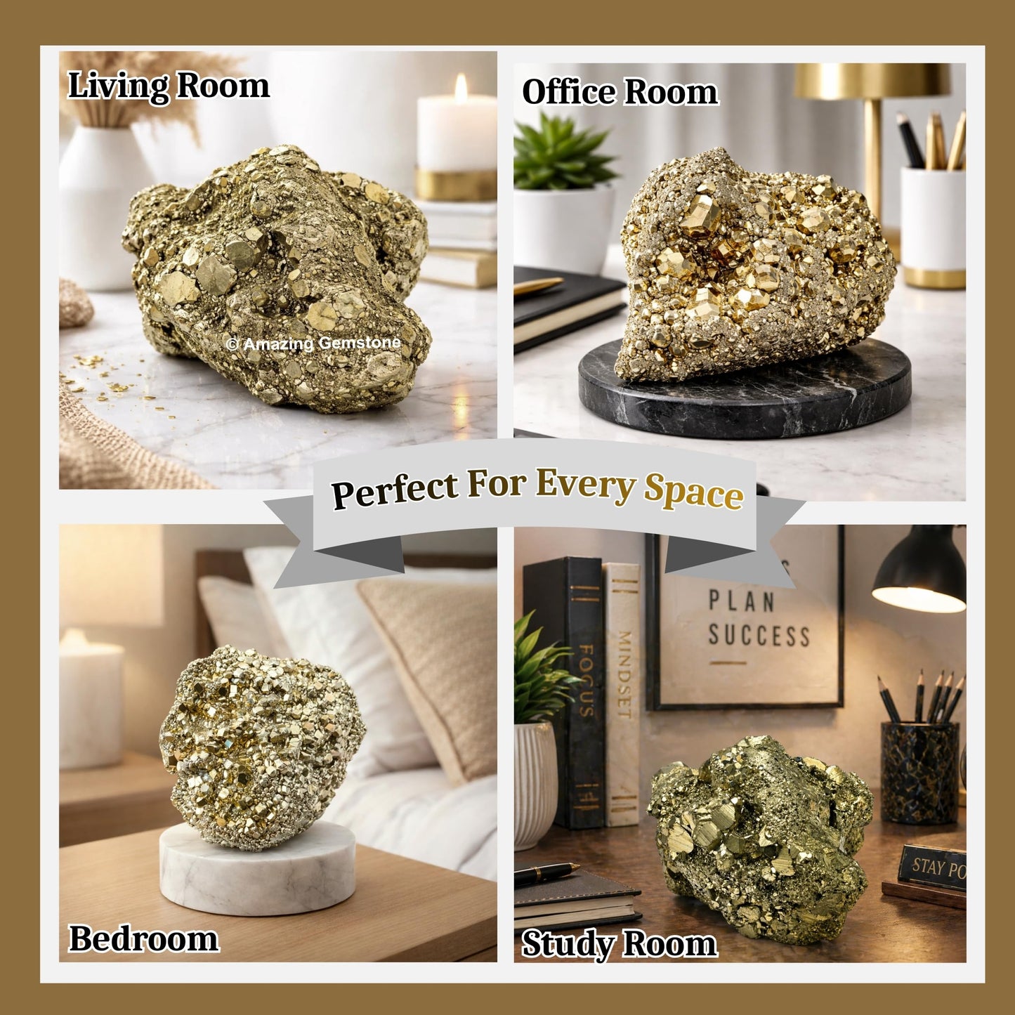 Amazing Gemstone Pyrite Crystal Stone Cluster Samples - Extra Large High Energy Natural Iron Pyrite Stone Pirita Piedra Original with Healing Properties (180-250 Gram)